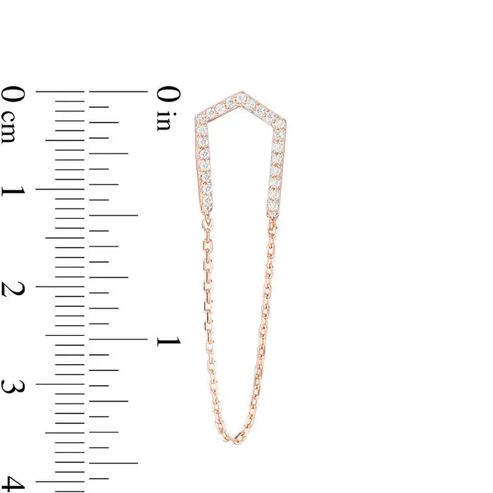 Earrings Goldia 025 CT TW Diamond Edged UShaped Chain Drop Earrings in 10K Rose Gold Earrings Goldia 025 CT TW Diamond Edged UShaped Chain Drop Earrings in 10K Rose Gold