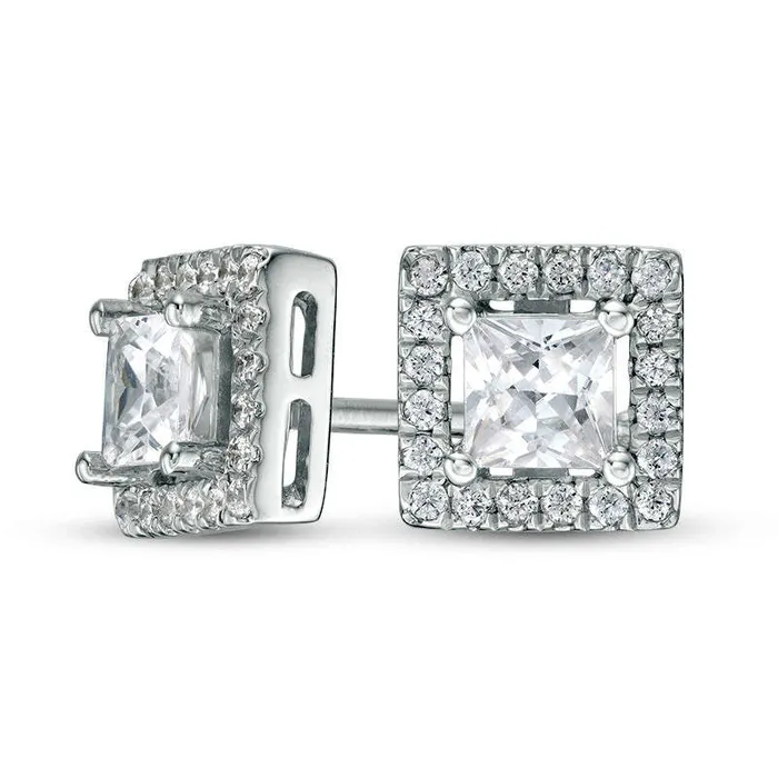 Earrings Goldia 05 CT TW Certified PrincessCut Diamond Stud Earrings in 14K White Gold II1 Earrings Goldia 05 CT TW Certified PrincessCut Diamond Stud Earrings in 14K White Gold II1