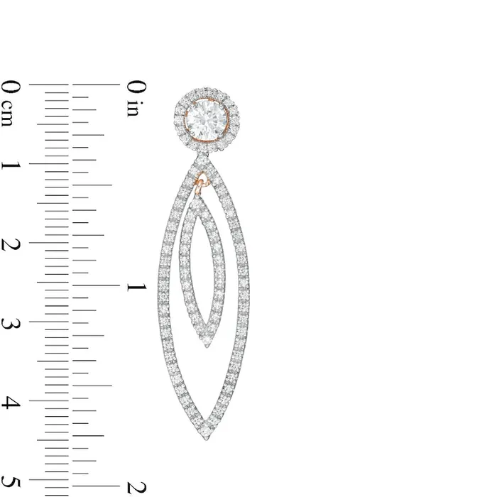 Earrings Goldia 1 CT TW Diamond Frame and Double Open Marquise Drop Earring Jackets in 14K Rose Gold Earrings Goldia 1 CT TW Diamond Frame and Double Open Marquise Drop Earring Jackets in 14K Rose Gold