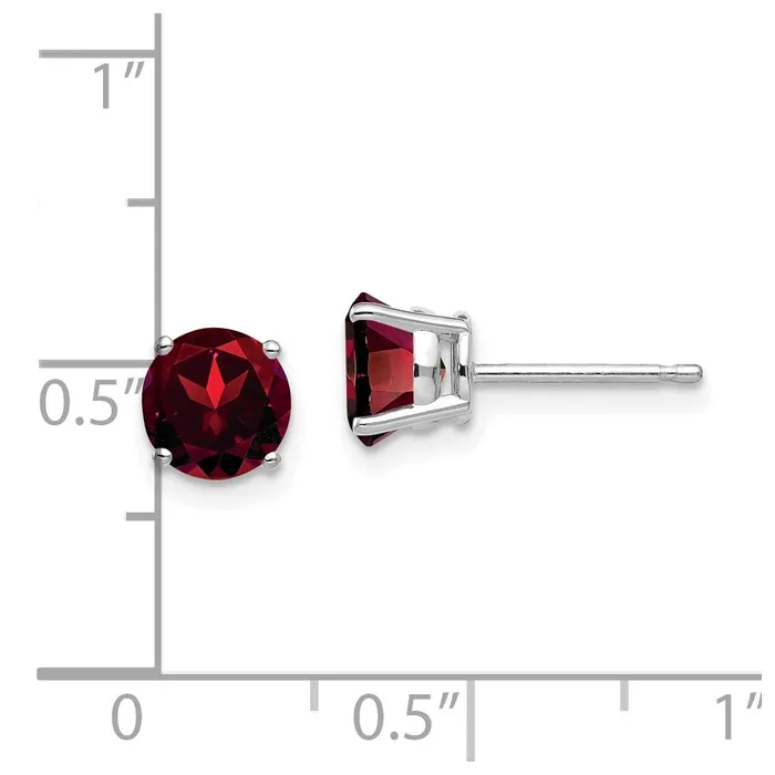 Earrings Goldia 14k White Gold 6mm Garnet Earrings