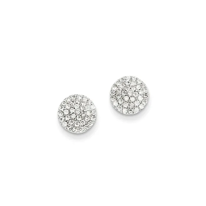 Earrings Goldia 14k White Gold Real Diamond Round Post Earrings