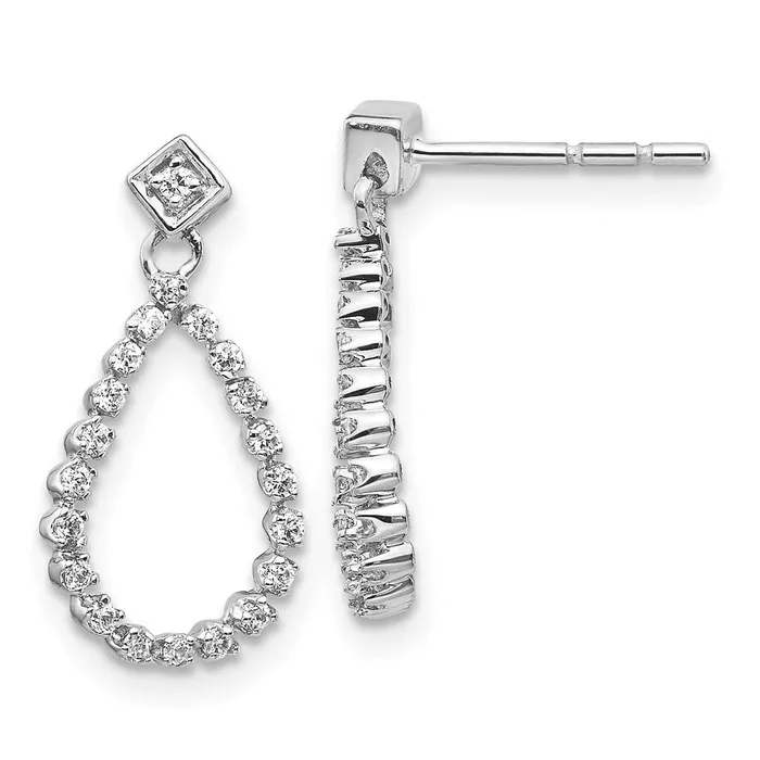 Earrings Goldia 14k White Gold Real Diamond Teardrop Post Earrings