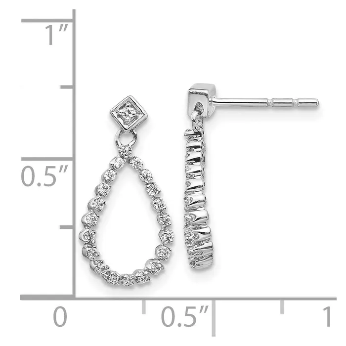 Earrings Goldia 14k White Gold Real Diamond Teardrop Post Earrings