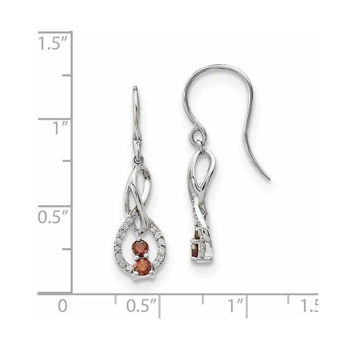 Earrings Goldia 14k White Gold RedWhite Real Diamond Earrings