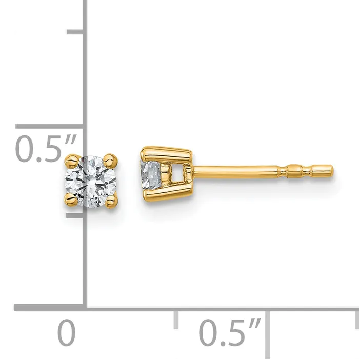 Earrings Goldia 14k Yellow Gold 13 ctw Lab Grown Diamond VSSI G Round 4 Prong Heavy Wt Stud Earrings
