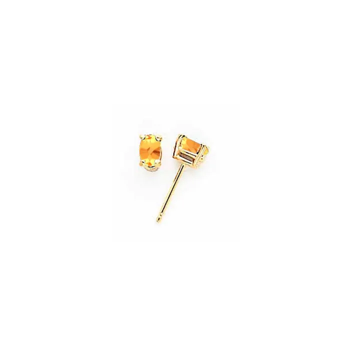 Earrings Goldia 14k Yellow Gold 5x3mm Oval Citrine Earrings