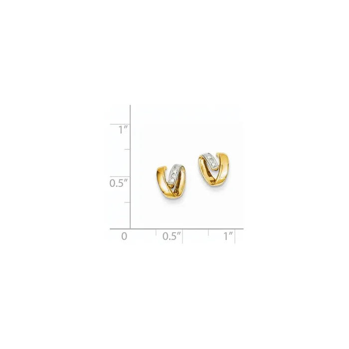 Earrings Goldia 14K Yellow Gold and Rhodium Real Diamond Earrings