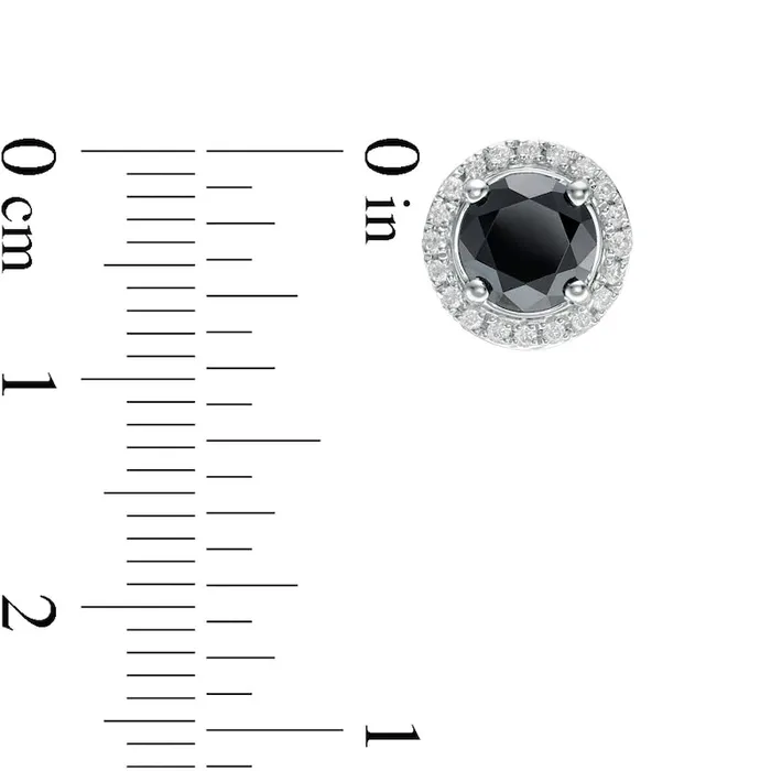 Earrings Goldia 3 CT TW Enhanced Black and White Diamond Frame Stud Earrings in 10K White Gold Earrings Goldia 3 CT TW Enhanced Black and White Diamond Frame Stud Earrings in 10K White Gold