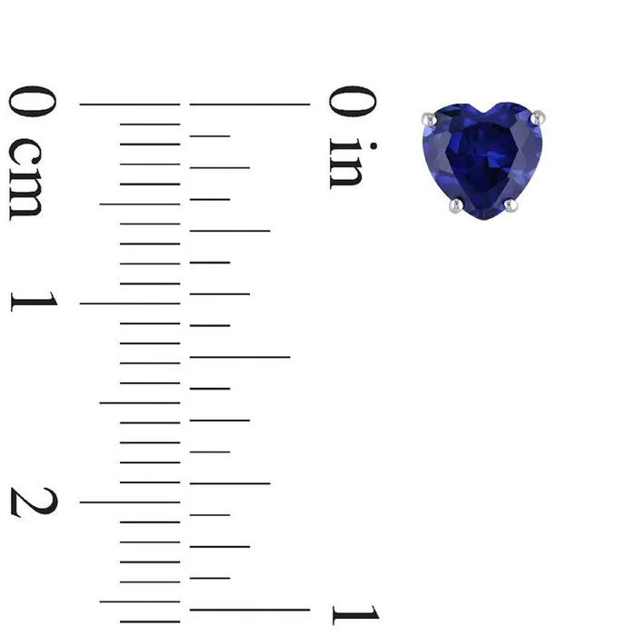 Earrings Goldia 60mm HearShaped LabCreated Blue Sapphire Stud Earrings in 10K White Gold Earrings Goldia 60mm HearShaped LabCreated Blue Sapphire Stud Earrings in 10K White Gold