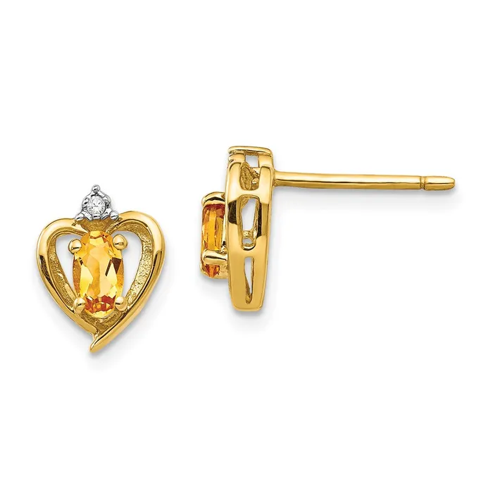 Earrings goldiaca 14K Diamond and Citrine Earrings
