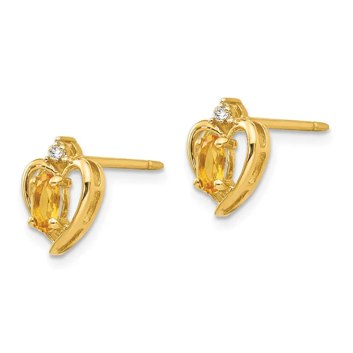 Earrings goldiaca 14K Diamond and Citrine Earrings