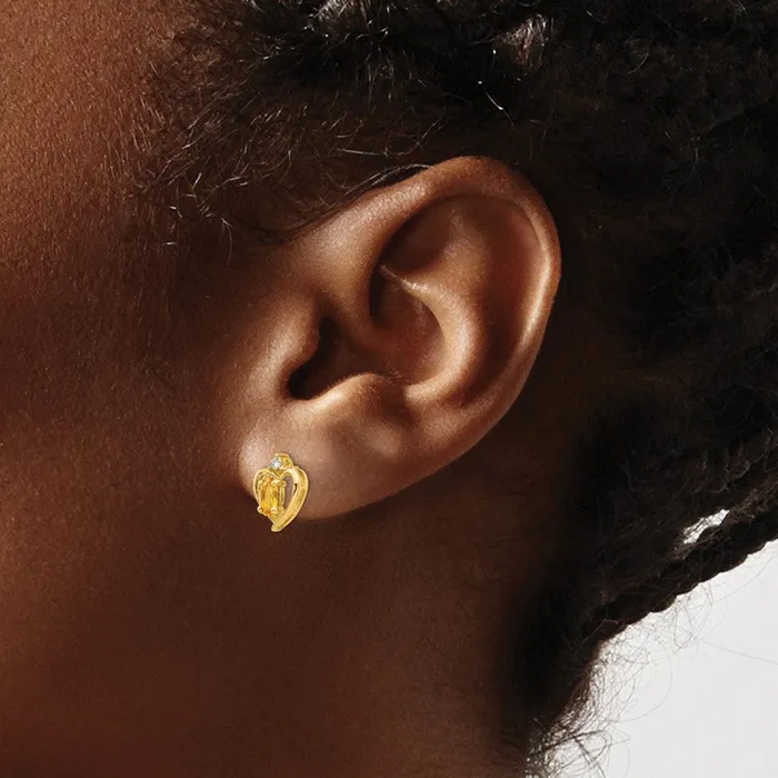 Earrings goldiaca 14K Diamond and Citrine Earrings