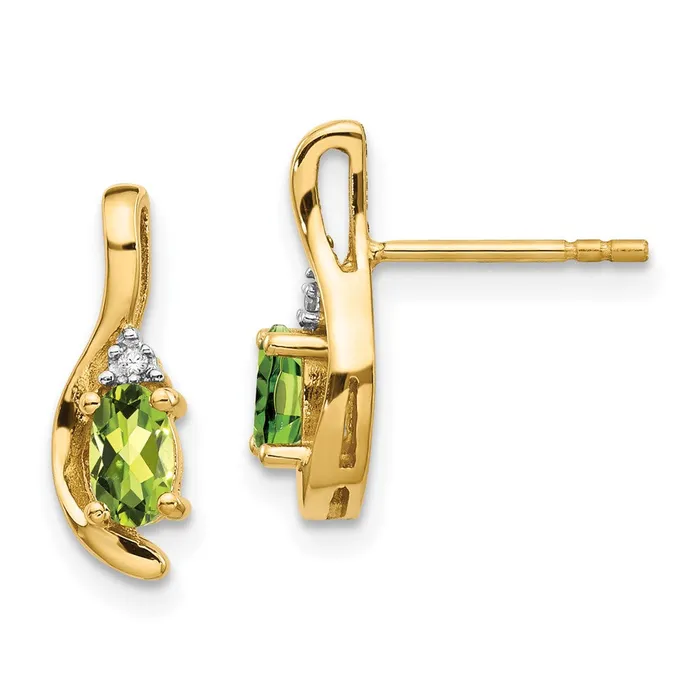 Earrings goldiaca 14K Diamond and Peridot Earrings