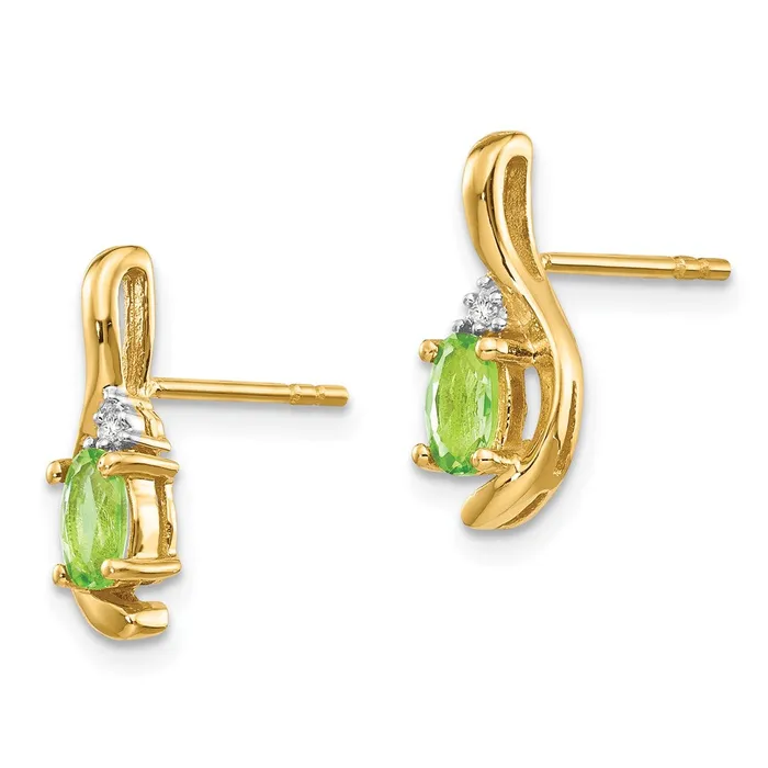 Earrings goldiaca 14K Diamond and Peridot Earrings