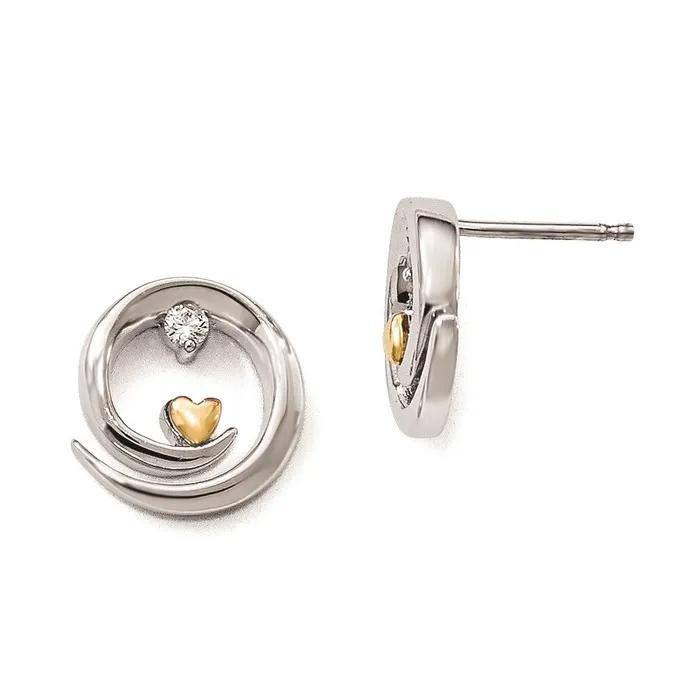 Earrings goldiaca Sterling Silver and 14k Gold Arms of Love Diamond Earrings Earrings goldiaca Sterling Silver and 14k Gold Arms of Love Diamond Earrings