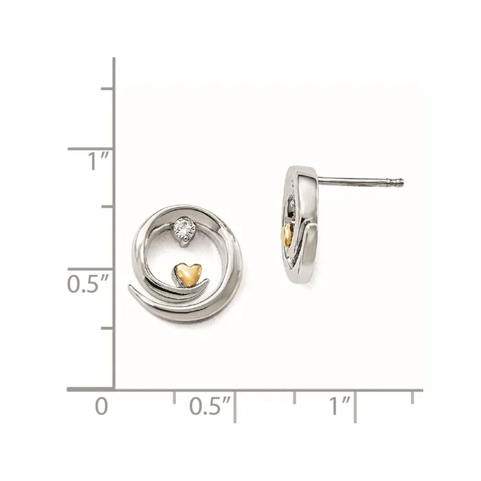 Earrings goldiaca Sterling Silver and 14k Gold Arms of Love Diamond Earrings