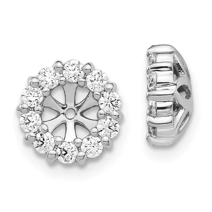Earrings Goldia Solid 14k White Gold Simulated CZ Earring JacKets