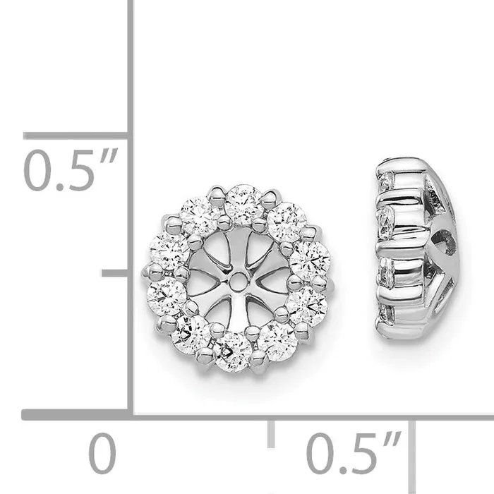 Earrings Goldia Solid 14k White Gold Simulated CZ Earring JacKets Earrings Goldia Solid 14k White Gold Simulated CZ Earring JacKets