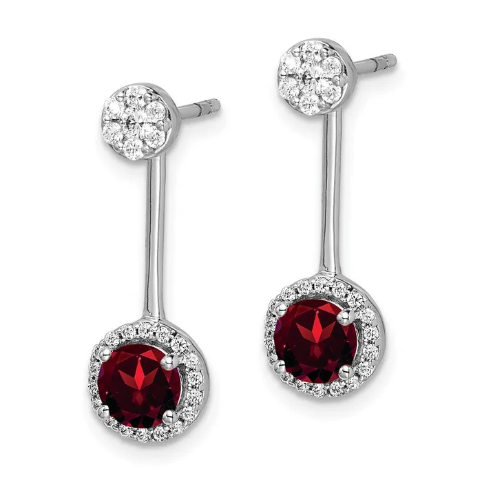 Earrings Goldia Solid 14k White Gold Simulated CZ SimulatedSimulated Garnet FrontBacK Earrings Earrings Goldia Solid 14k White Gold Simulated CZ SimulatedSimulated Garnet FrontBacK Earrings