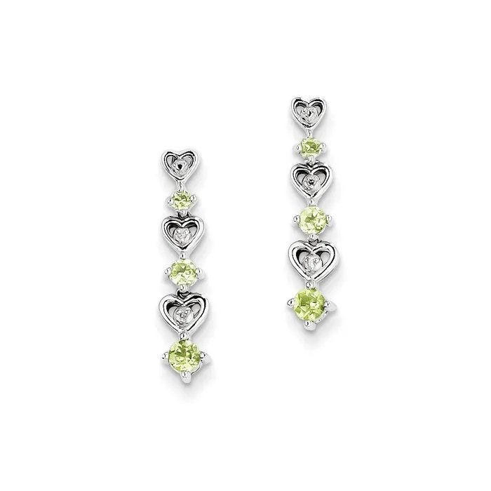 Earrings Goldia Sterling Silver Peridot Diamond Earrings