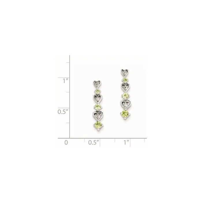 Earrings Goldia Sterling Silver Peridot Diamond Earrings