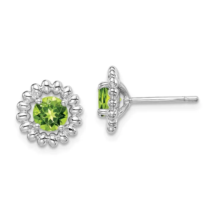 Earrings Goldia Sterling Silver Rhodplat Peridot Earrings