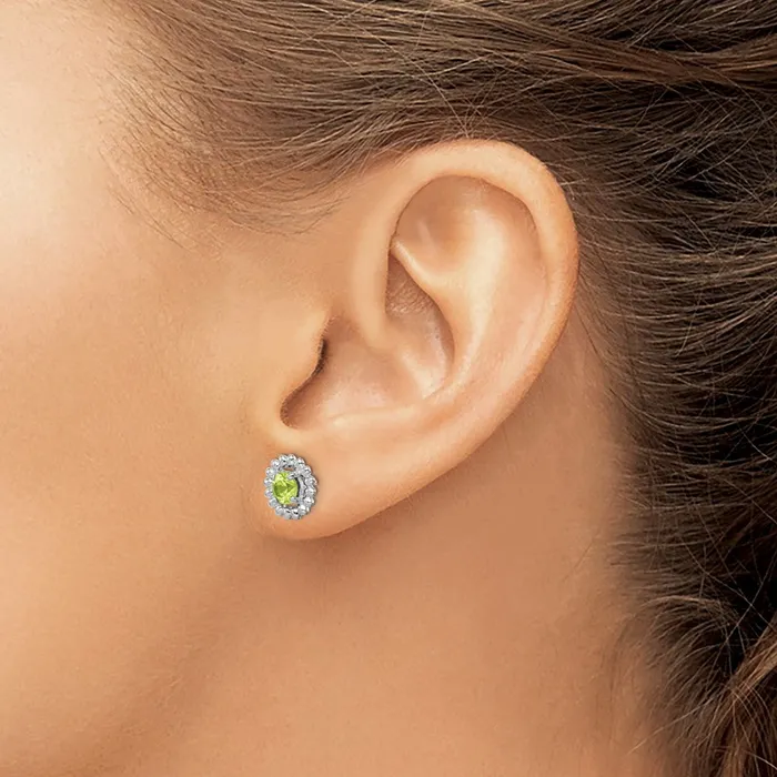 Earrings Goldia Sterling Silver Rhodplat Peridot Earrings