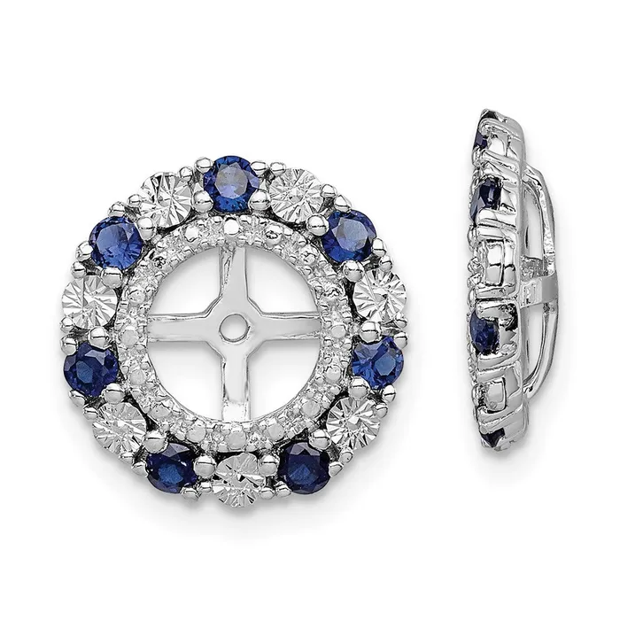 Earrings Goldia Sterling Silver Rhodium Created Sapphire Earring Jacket