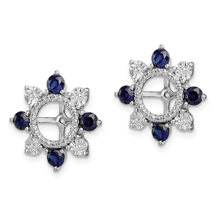 Earrings Goldia Sterling Silver Rhodium Created Sapphire Earring Jacket