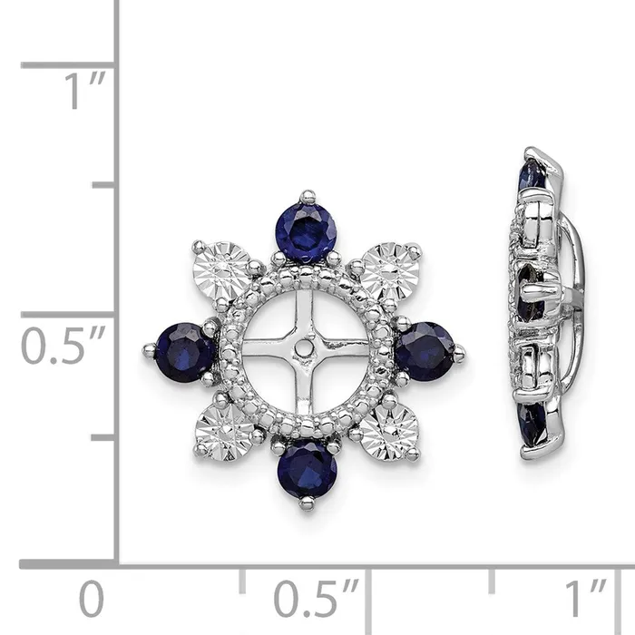 Earrings Goldia Sterling Silver Rhodium Created Sapphire Earring Jacket