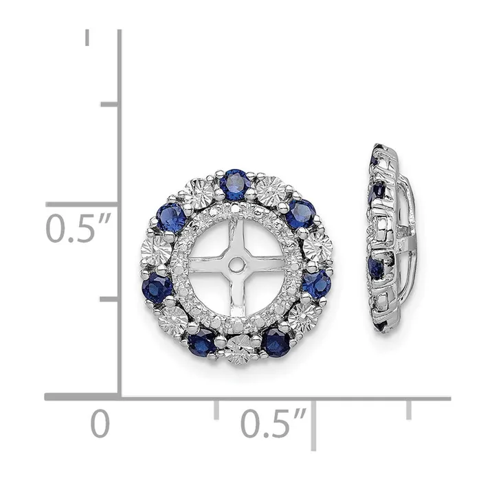 Earrings Goldia Sterling Silver Rhodium Created Sapphire Earring Jacket