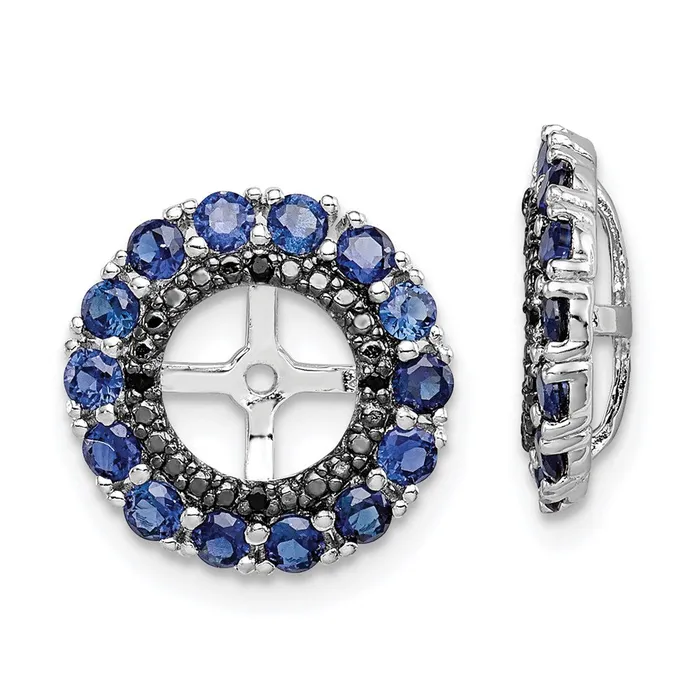 Earrings Goldia Sterling Silver Rhodium Created Sapphire u0026 Black Sapphire Earring Jacket Earrings Goldia Sterling Silver Rhodium Created Sapphire u0026 Black Sapphire Earring Jacket