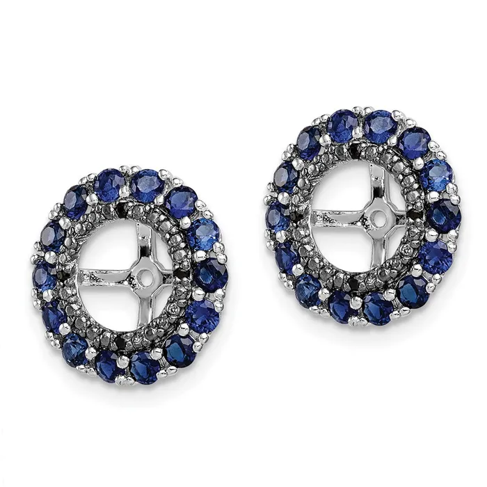 Earrings Goldia Sterling Silver Rhodium Created Sapphire u0026 Black Sapphire Earring Jacket