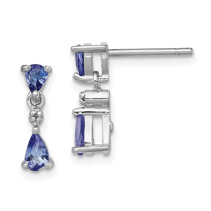 Earrings Goldia Sterling Silver Rhodiumplated Tanzanite u0026 Diamond Earrings Earrings Goldia Sterling Silver Rhodiumplated Tanzanite u0026 Diamond Earrings