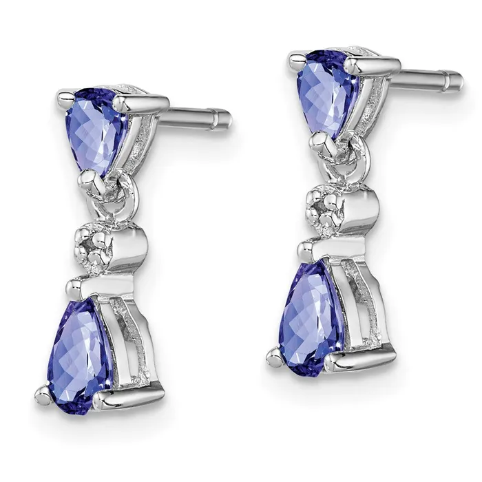 Earrings Goldia Sterling Silver Rhodiumplated Tanzanite u0026 Diamond Earrings