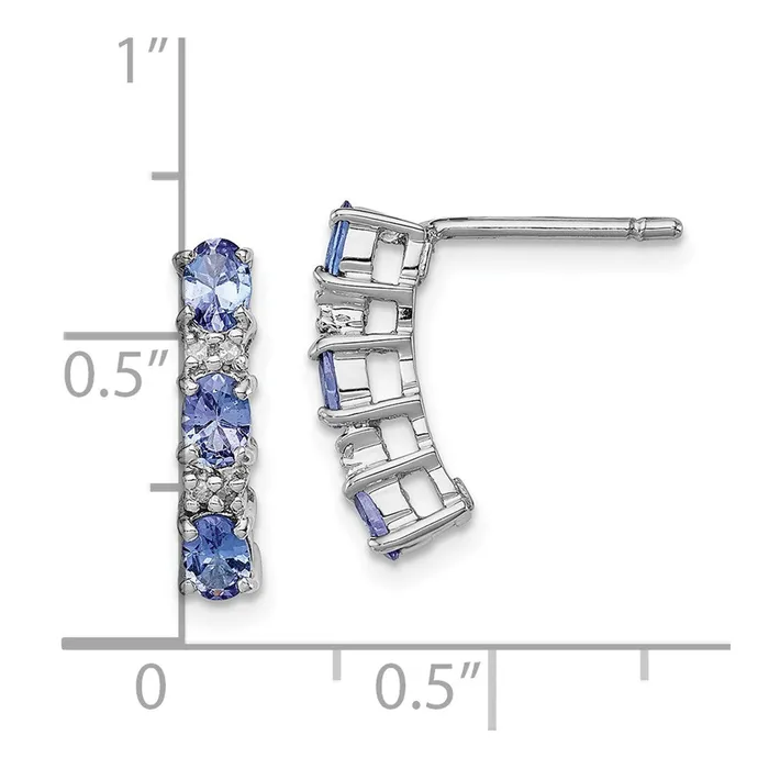 Earrings Goldia Sterling Silver Rhodiumplated Tanzanite u0026 Diamond Earrings