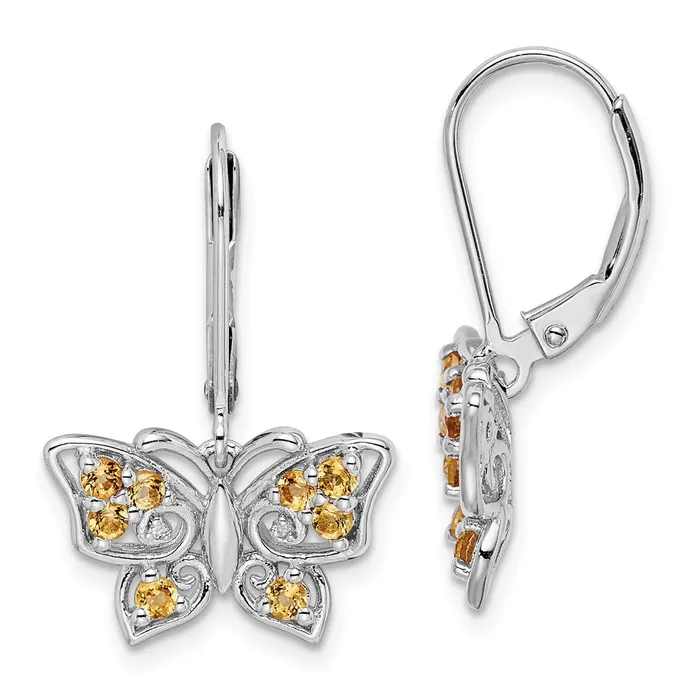 Earrings Goldia Sterling Silver Rhodiumplated Whiskey Quartz Diamond Earrings Earrings Goldia Sterling Silver Rhodiumplated Whiskey Quartz Diamond Earrings