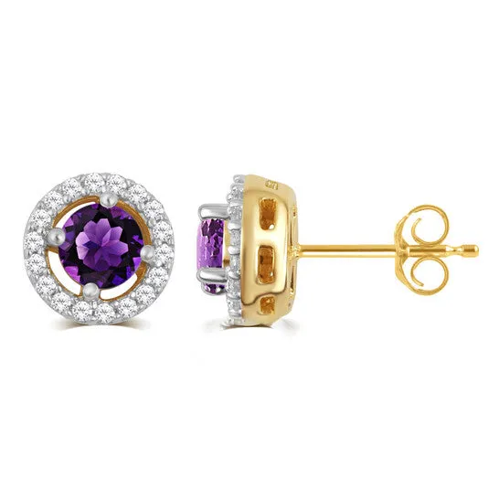 Earrings JMS always Original DiamondMuse Amethyst and White Sapphire Birthstone Womens Earring in Sterling Silver Earrings JMS always Original DiamondMuse Amethyst and White Sapphire Birthstone Womens Earring in Sterling Silver