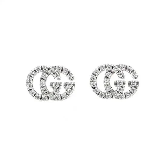 Earrings JMS always Original Gucci GG Running White Gold Pave Diamond Stud Earrings