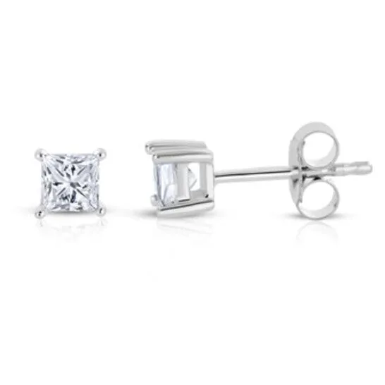 Earrings Original Diamond Muse 040 cttw 14KT White Gold Princess Cut Diamond Stud Earrings for Women JMS always Earrings Original Diamond Muse 040 cttw 14KT White Gold Princess Cut Diamond Stud Earrings for Women JMS always