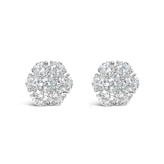 Earrings Original Haus of Brilliance 14K White Gold 1 34 Cttw Lab Grown Diamond Floral Cluster Composite Stud Earrings GH Color VS2SI1 Clarity JMS always Earrings Original Haus of Brilliance 14K White Gold 1 34 Cttw Lab Grown Diamond Floral Cluster Composite Stud Earrings GH Color VS2SI1 Clarity JMS always