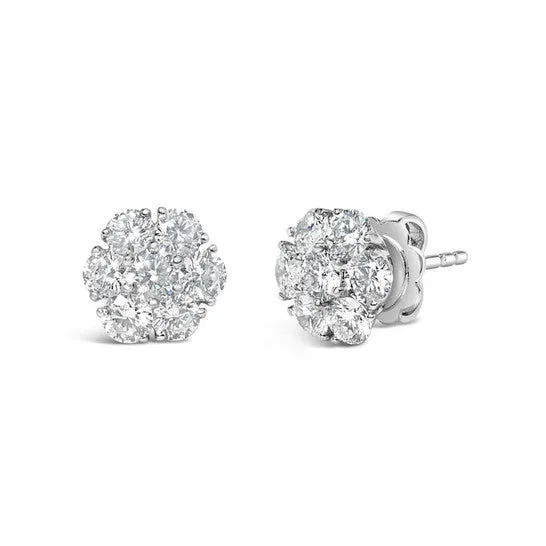 Earrings Original Haus of Brilliance 14K White Gold 1 34 Cttw Lab Grown Diamond Floral Cluster Composite Stud Earrings GH Color VS2SI1 Clarity JMS always Earrings Original Haus of Brilliance 14K White Gold 1 34 Cttw Lab Grown Diamond Floral Cluster Composite Stud Earrings GH Color VS2SI1 Clarity JMS always
