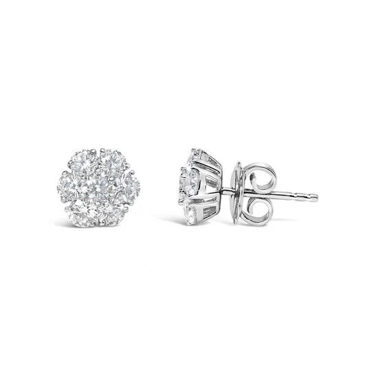 Earrings Original Haus of Brilliance 14K White Gold 1 34 Cttw Lab Grown Diamond Floral Cluster Composite Stud Earrings GH Color VS2SI1 Clarity JMS always Earrings Original Haus of Brilliance 14K White Gold 1 34 Cttw Lab Grown Diamond Floral Cluster Composite Stud Earrings GH Color VS2SI1 Clarity JMS always