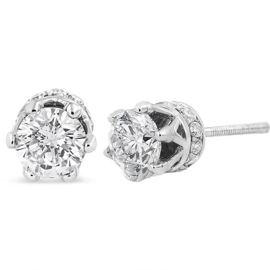Earrings Original Haus of Brilliance 14K White Gold 20 Cttw Round Cut ProngSet Diamond Crown Stud Earring IJ Color I1I2 Clarity JMS always Earrings Original Haus of Brilliance 14K White Gold 20 Cttw Round Cut ProngSet Diamond Crown Stud Earring IJ Color I1I2 Clarity JMS always
