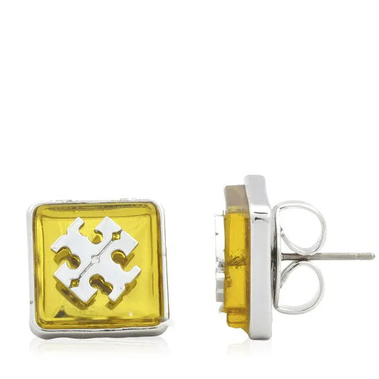 Earrings Original Tory Burch Resin Logo Stud Earrings JMS always Earrings Original Tory Burch Resin Logo Stud Earrings JMS always