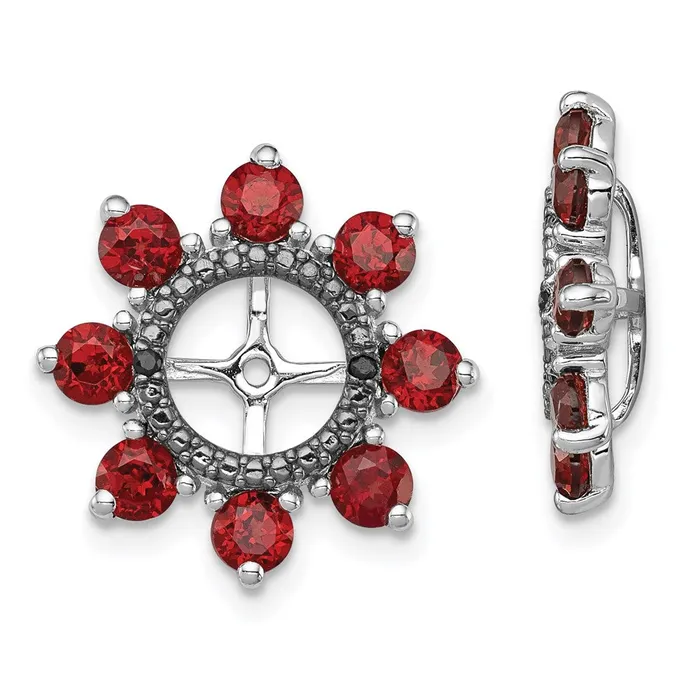 Earrings Sterling Silver Rhodium Garnet u0026 Black Sapphire Earring Jacket Goldia Earrings Sterling Silver Rhodium Garnet u0026 Black Sapphire Earring Jacket Goldia