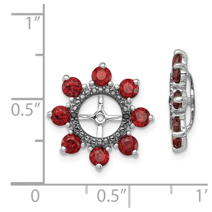 Earrings Sterling Silver Rhodium Garnet u0026 Black Sapphire Earring Jacket Goldia