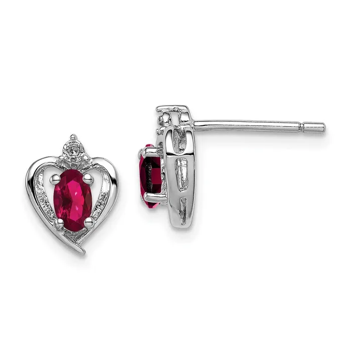Earrings Sterling Silver Rhodiumplated Created Ruby u0026 Diamond Earrings Goldia Earrings Sterling Silver Rhodiumplated Created Ruby u0026 Diamond Earrings Goldia