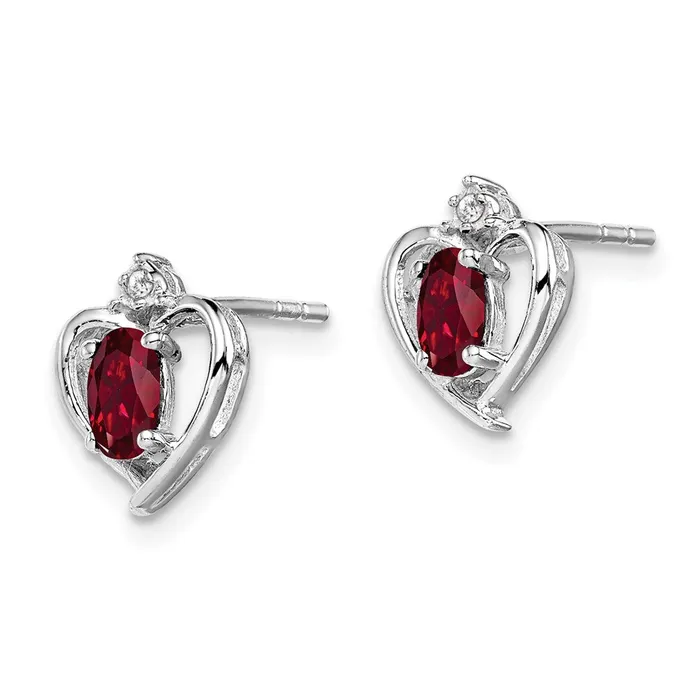 Earrings Sterling Silver Rhodiumplated Created Ruby u0026 Diamond Earrings Goldia