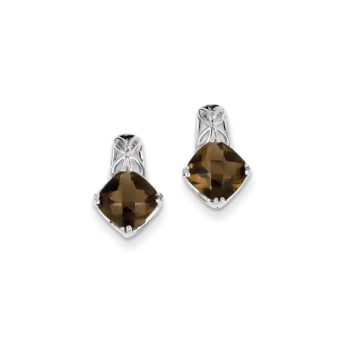 Earrings Sterling Silver Smoky Quartz Earrings Goldia